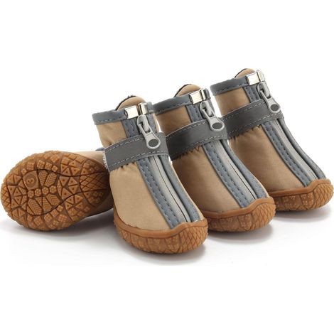 Bottes de protection pour chien, chaussures respirantes avec bandes réfléchissantes et semelle antidérapante, chaussons canins confortables et robustes. (1/5)