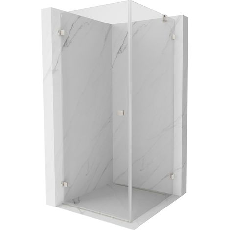 Mexen Lunar-B cabine de douche pivotante gauche 80 x 80 cm, transparent, nickel brossé - 832-080-080-97-00-L (1/5)