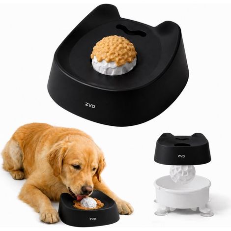 Gamelle à lécher ZVD pour chien avec balle roulante - Jouet à lécher interactif avec ventouse (1/5)