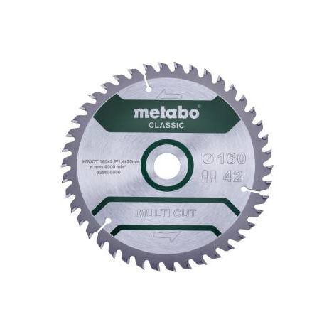 Metabo – Lame de scie circulaire D160mm – Alésage 20mm – 42 dents – Pour bois dur et stratifié – Coupe nette sans éclat (1/3)