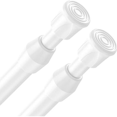 Tringle à rideaux extensible - Barre télescopique - Sans perçage - Barre à tension 40-70 cm - Lot de 2 barres blanches