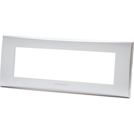 Placca 7 moduli 506 in plastica argento compatibile anche con Vimar Plana