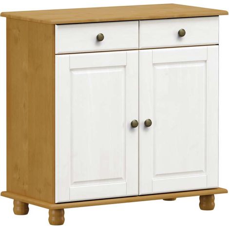 Domo Mea Credenza in Legno Teak e Bianco - 2 Ante e 2 Cassetti (1/4)