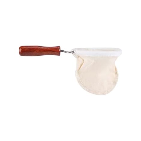 Wiederverwendbarer Kaffeefilter aus Flanellstoff, Waschbarer Tee- und Kaffeefilter mit Holzgriff für Zuhause (Klein 70 x 55 x 45 cm). (1/4)