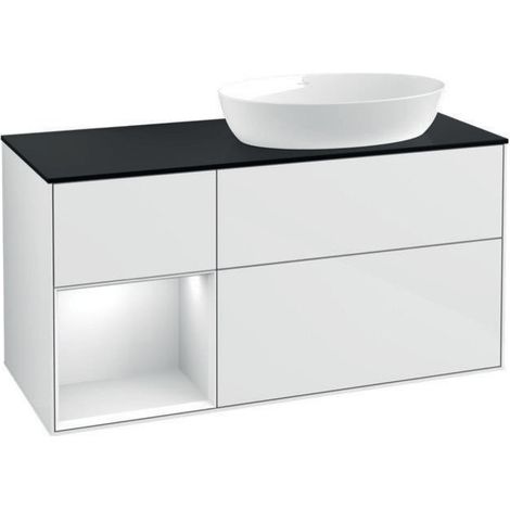 V&B Waschtischunterschrank FINION 1200x603x501mm Regal glos. wh glos. wh (1/4)