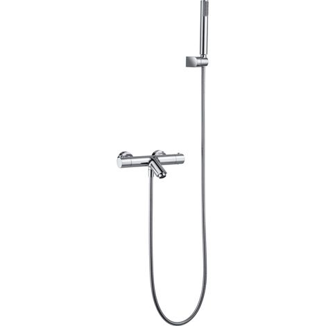 Kit bagno con termostato  Modello MONZA  Colore Grigio finitura cromata [ IMEX®]