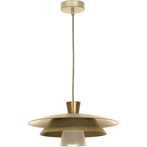 Suspension Plato or/beige Ø34 E27 1x15W métal Luminex