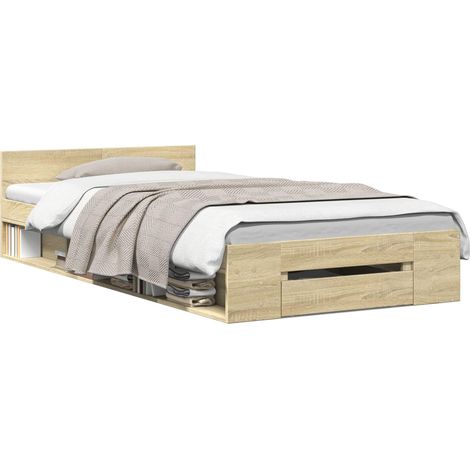 Maison Exclusive - Telaio del letto con storage Rovere Sonoma 80 x 200 cm (1/5)