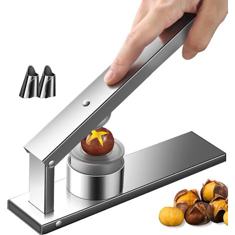 CCYKXA Chestnut Tongs, Chestnut Cutter, Stainless Steel Chestnut Opener, Sturdy Metal Nut Tongs, Portable Kitchen Tool (1/4)