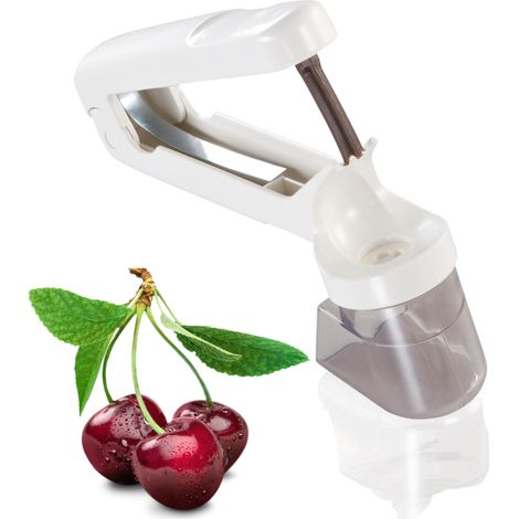 Leifheit 3155 ComfortLine Snocciolatore per Ciliegie, Veloce, Professionale e Precisa, Denocciolatore con Raccoglitore, Bianco, 11 x 3.5 x 18.5 cm (1/4)