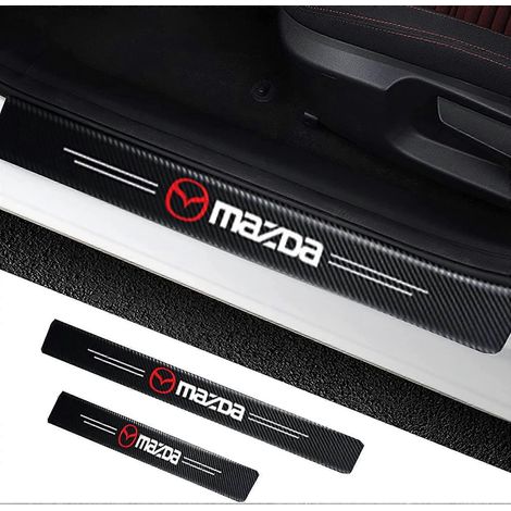 Einstiegsleisten-Schutzset, 4 Einstiegsleistenaufkleber aus Kohlefaser, kompatibel mit Mazda 2, 3, 5, 6, CX-3, CX-30, CX-5, CX-50, CX-60, CX-7, CX-8 und CX-9 Modellen (1/5)