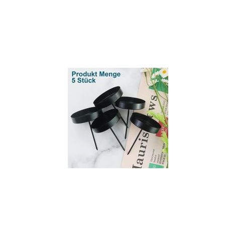Set di 5 portacandele in metallo nero - Decorazione da tavola - Per matrimoni, feste - Crezuo