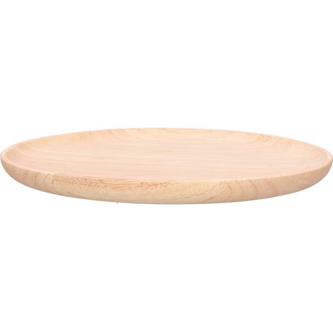 Plateau de service en bois d'hévéa pour dîner, thé, fruits et snacks - 27cm