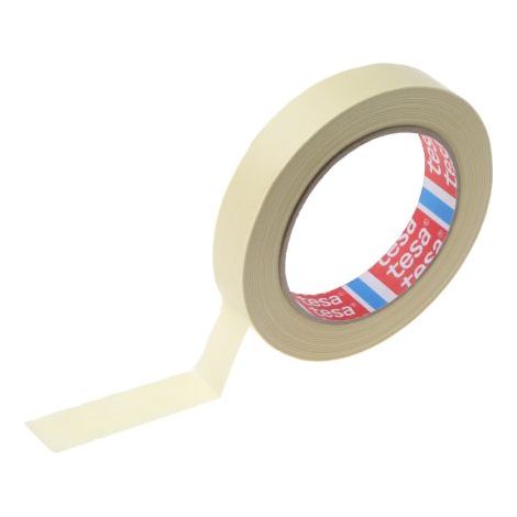 Tesa – Ruban de masquage papier 19mm x 50m – Adhésif caoutchouc pour surfaces lisses – Beige – Modèle 4323