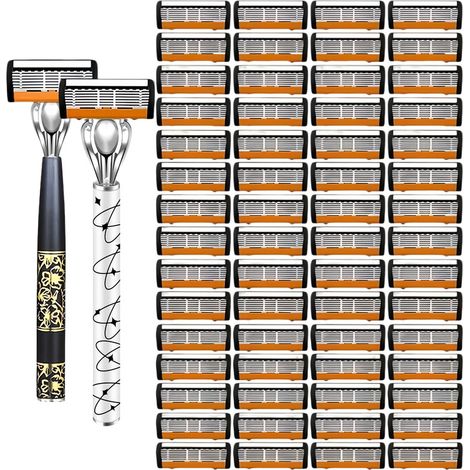 Tête De Rasoir 6 lames De Rechange,2 manches de rasoir + 60 lames
10
2 manches de rasoir + 60 lames (1/4)