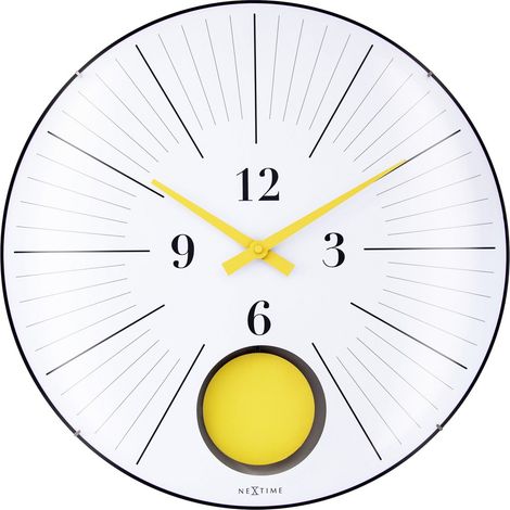 Horloge Murale Silencieuse à Balancier 50 Pendulum en Verre Bombé 50 cm - PANGIVO