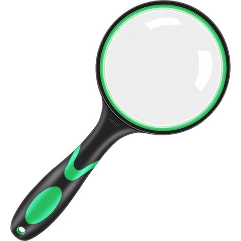 Loupe de lecture portable 10x, lentille grossissante de 75 mm, poignée en caoutchouc souple antidérapante, miroir incassable pour la lecture (1/5)