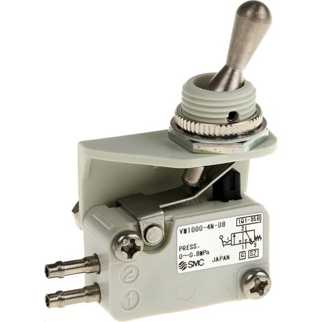 Vanne pneumatique SMC VM1000 Levier à bascule 3/2, 2.5mm ( Prix pour 1 )