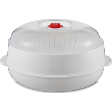 Couvercle Vapeur Micro-Ondes - Plateau Renforcé 25 cm - Poignée Antidérapante - Pour Légumes Pâtes - 1 Pièce (1/5)