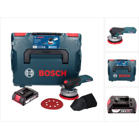 Bosch GEX 18V-125 Professional Akku Exzenterschleifer 18 V 125 mm Brushless + 1x Akku 2,0 Ah + L-BOXX - ohne Ladegerät