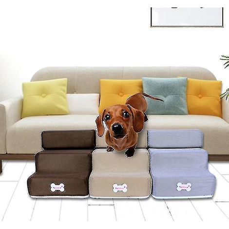 Rutschfeste, abnehmbare 3-stufige Hundetreppe für kleine Hunde und Katzen, ideal für Zwinger, Hundebetten oder andere Haustiere. Haustierzubehör – 3 Stufen (30 x 35 x 30 cm) (1/4)