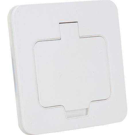 Prise de sol encastrable 2P+T rectangulaire IP55 - blanc + boite - Protec (1/5)