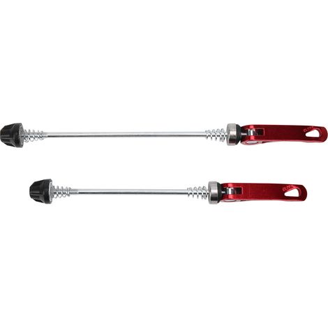 2pcs Axe à Dégagement Rapide Vélo Route VTT - Attaches Roues Avant Arrière pour Bicyclette, Accessoire Rouge (1/5)