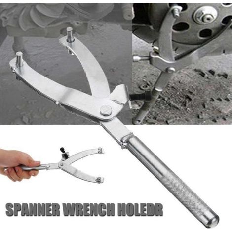 Clé À Molette - 28 cm - Pour Moto Scooter ATV - Ouverture Réglable Jusqu'à 13 cm - Métal Argent - 1 Pièce (1/4)