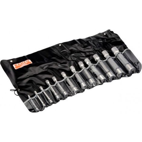 BAHCO - Jeu de clés à pipe droites doubles, dimensions métriques - 12 pcs/pochette