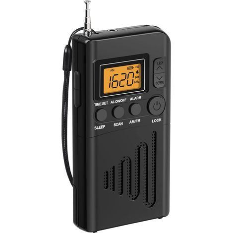 Small World FM/AM (MW)/ Mini Portable Radio mit hervorragendem Empfang und hoher Klangqualität, Portables Radio mit Wecker/Kopfhöreranschluss, geeignet für Wandern, Joggen und Camping (1/5)