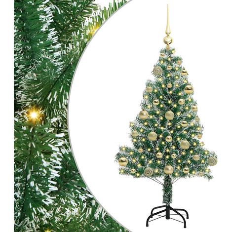 vidaXL Albero di Natale Artificiale Imbiancato con Luci LED 120 cm (1/5)