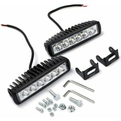 SABIR-Lot de 2 phares LED 12V 18W 16cm feux de route pour moto, voiture et camion, plusieurs couleurs, Largelight (1/4)