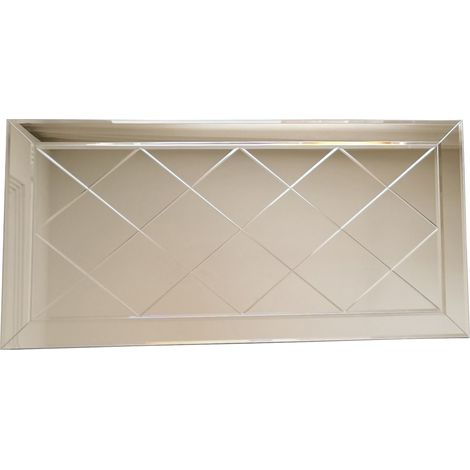 Specchio Rosazza, Dettagli Geometrici, Forma Rettangolare, Tipologia a Parete, 130x65h cm Argento