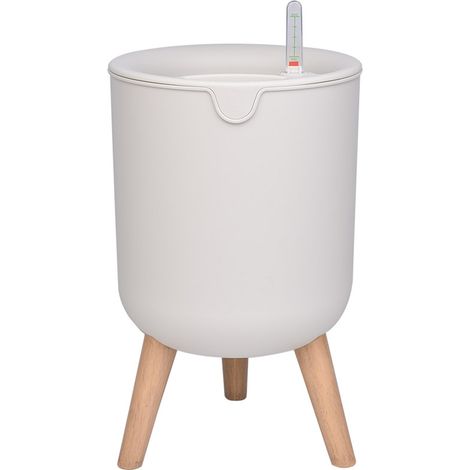 Pot de jardinière avec pieds amovibles en bois massif, esthétique moderne, arrosage automatique, pour intérieur et extérieur (1/5)