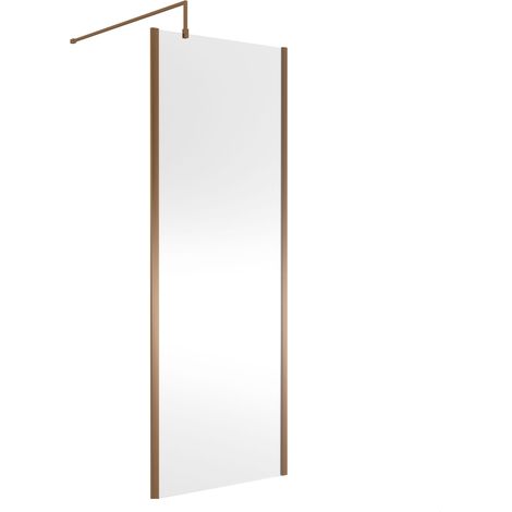Balterley Framed Wetroom Screen, 760mm, Brushed Bronze