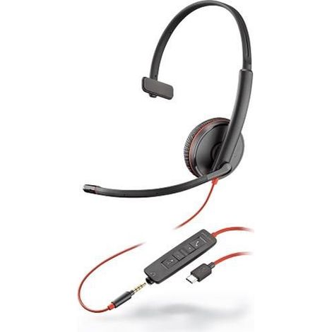 POLY Blackwire 3215 Auriculares Alámbrico Diadema Llamadas/Música USB Tipo C Negro