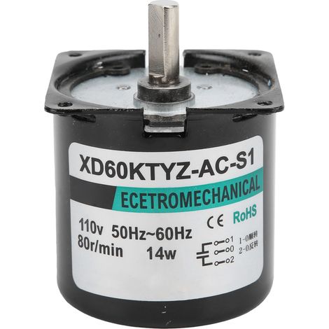 Mini-moteur à aimant permanent, synchrone, à réduction de vitesse, arbre excentrique, accessoires, 80 tr/min, 110 V CA