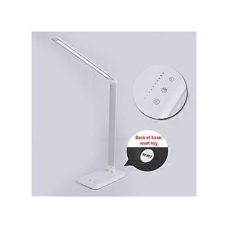 LED-Schreibtischlampe mit Touch-Bedienung und Speicherfunktion, augenschonendes LED-Panel, dimmbar – ideal für Homeoffice, Nachttisch und Kommode.