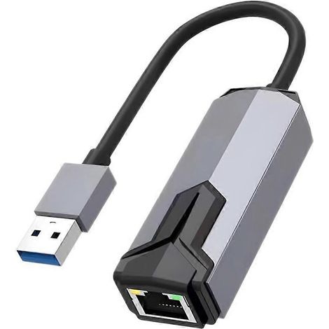 Carte réseau filaire haut débit 2,5 Gbit/s, adaptateur USB-A vers Ethernet, convertisseur USB vers RJ45 pour ordinateur portable et PC. (1/5)