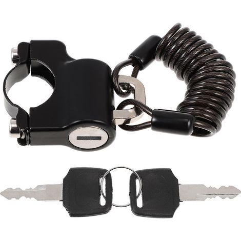 1 antivol de casque de moto avec fil d'acier inviolable-6X5X2.5CM-Black