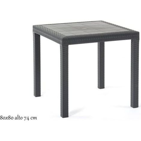 Bica Dallas Tavolo Quadro in Resina 80cm Antracite (1/10)