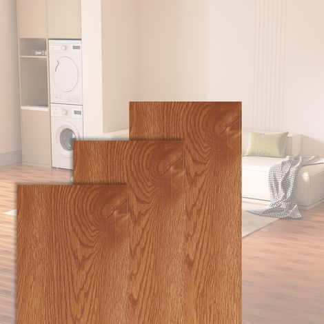 Randaco Pavimento vinilico in PVC autoadesivo rovere caldo, 7 listoni, 1 m², per soggiorno, camera dei bambini, ufficio