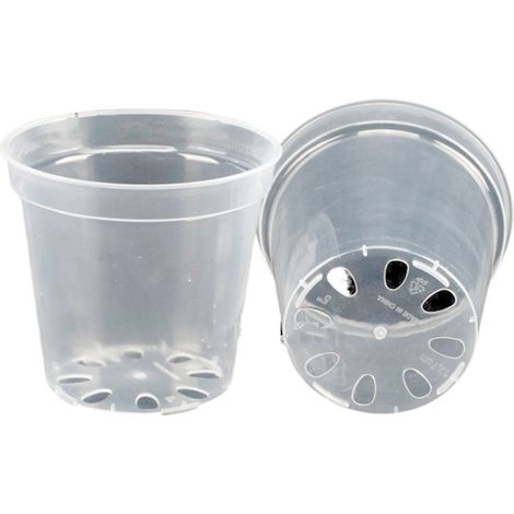 1 pot de fleurs transparent en plastique rigide, effet pierre, pour orchidées dendrobium et plantes grasses (1/5)