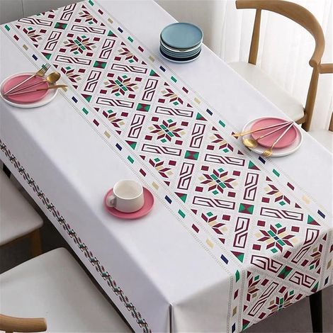 Ccykxa – Nappe rectangulaire PVC imperméable 140x180cm – Anti-tâches et résistant à la moisissure – Entretien facile pour intérieur et extérieur