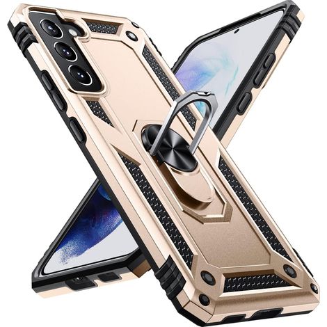 CUSTODIA PER SAMSUNG GALAXY S21+ CON ANELLO IN SILICONE ORO (1/5)