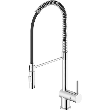 Sapho - Grifo de fregadero Moovan, con brazo flexible y ducha, cromado FF125 (1/5)