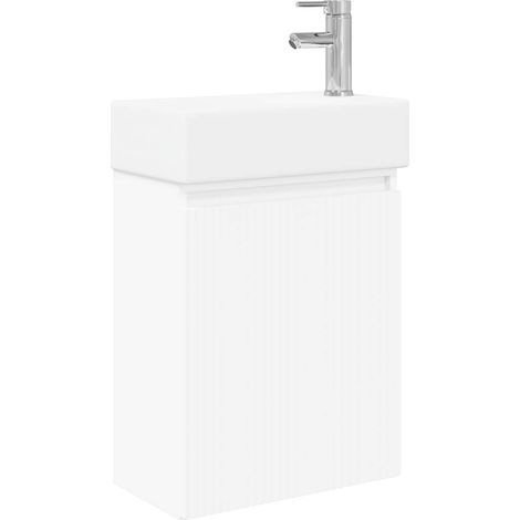 Bathroom Vanity Unit with Tap White 45.5 x 22.5 x 84 cm vidaXL