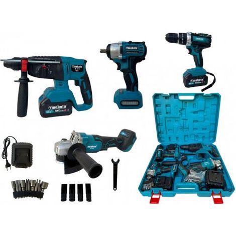 Kit 4 in 1 Avvitatore + Avvitatore a Impulsi + Smerigliatrice + Tassellatore 68V (1/5)
