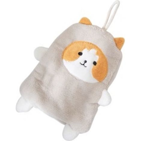 Serviette en polaire corail à motif chien, forte absorption, séchage rapide, couleur beige clair