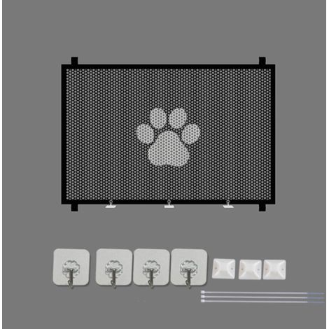 Barrière de sécurité pour chiens, large barrière rétractable, barrière d'intérieur pour escaliers, barrière grillagée pour portes ou grandes ouvertures, barrière sécurisée pour animaux de compagnie po (1/5)